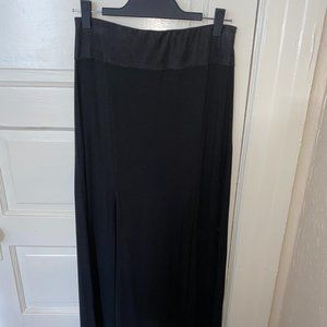 Free People Liberty Black Garden Slit Maxi Skirt - Medium